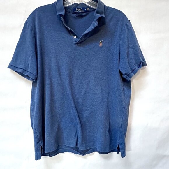 Ralph Lauren Polo Blue Size Medium Shirt Golf Short Sleeve EUC - Picture 1 of 5